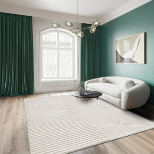 Tapis salon et chambre tissé motif simple JEJU