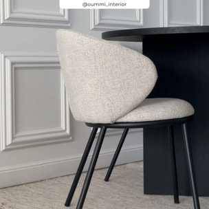 Chaise en tissu beige - Angèle