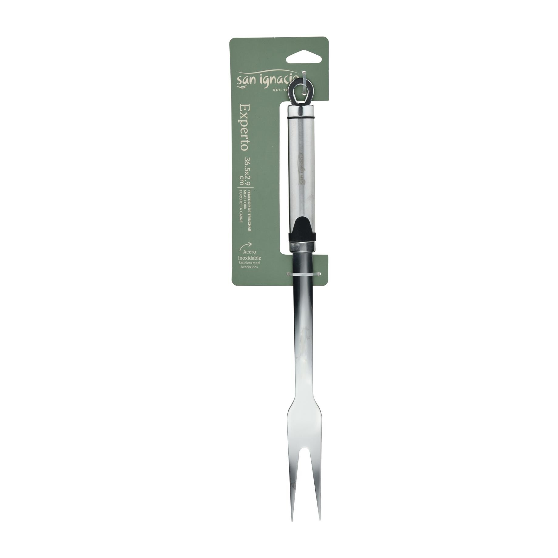 Tenedor trinchador 36,5x2,9 cm acero inoxidable, utensilio para cortar y servir carnes con precisión expert san ignacio