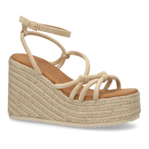 Sandalias de cuña con tiras cruzadas