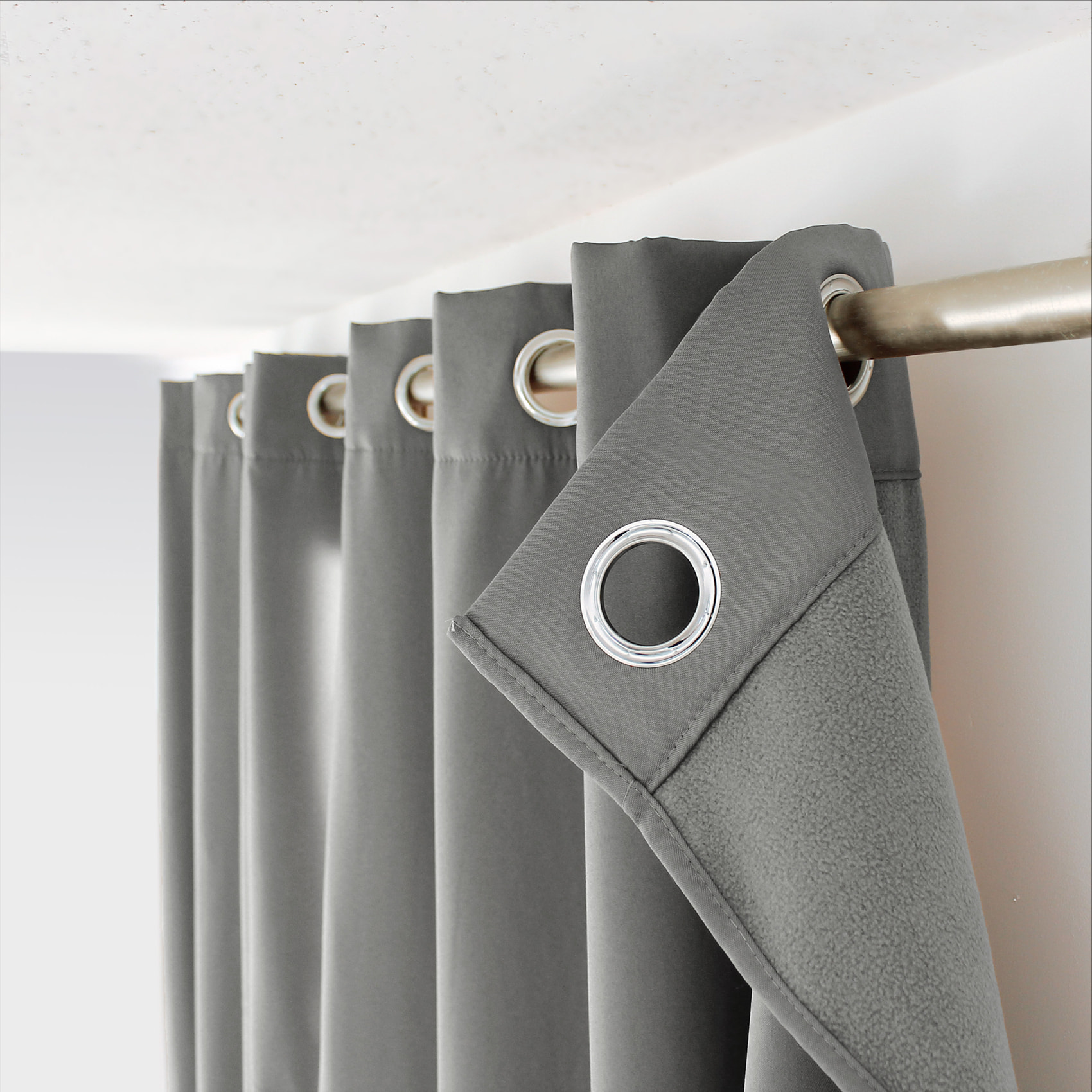 Rideau thermique en microfibre doublée - Gris clair