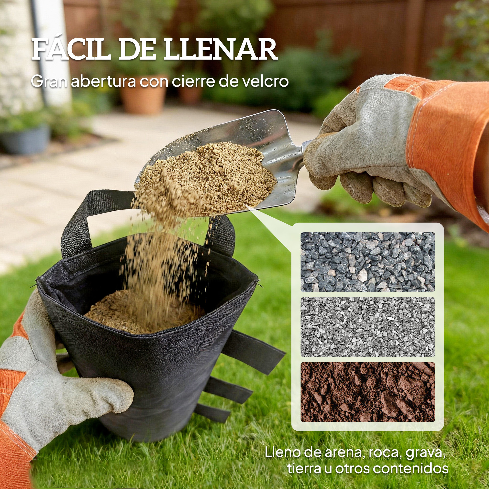 Pack 8 Pesos para Carpas, Bolsas de Pesos Pesas de Piernas para Cenador, Pabellón, Gazebo, de Tela Oxford 600D, Bolsas de Arena para Exteriores, sin Arena, Negro