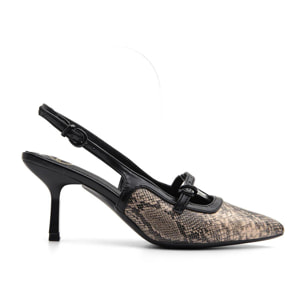 Slingback python-glam - NERO