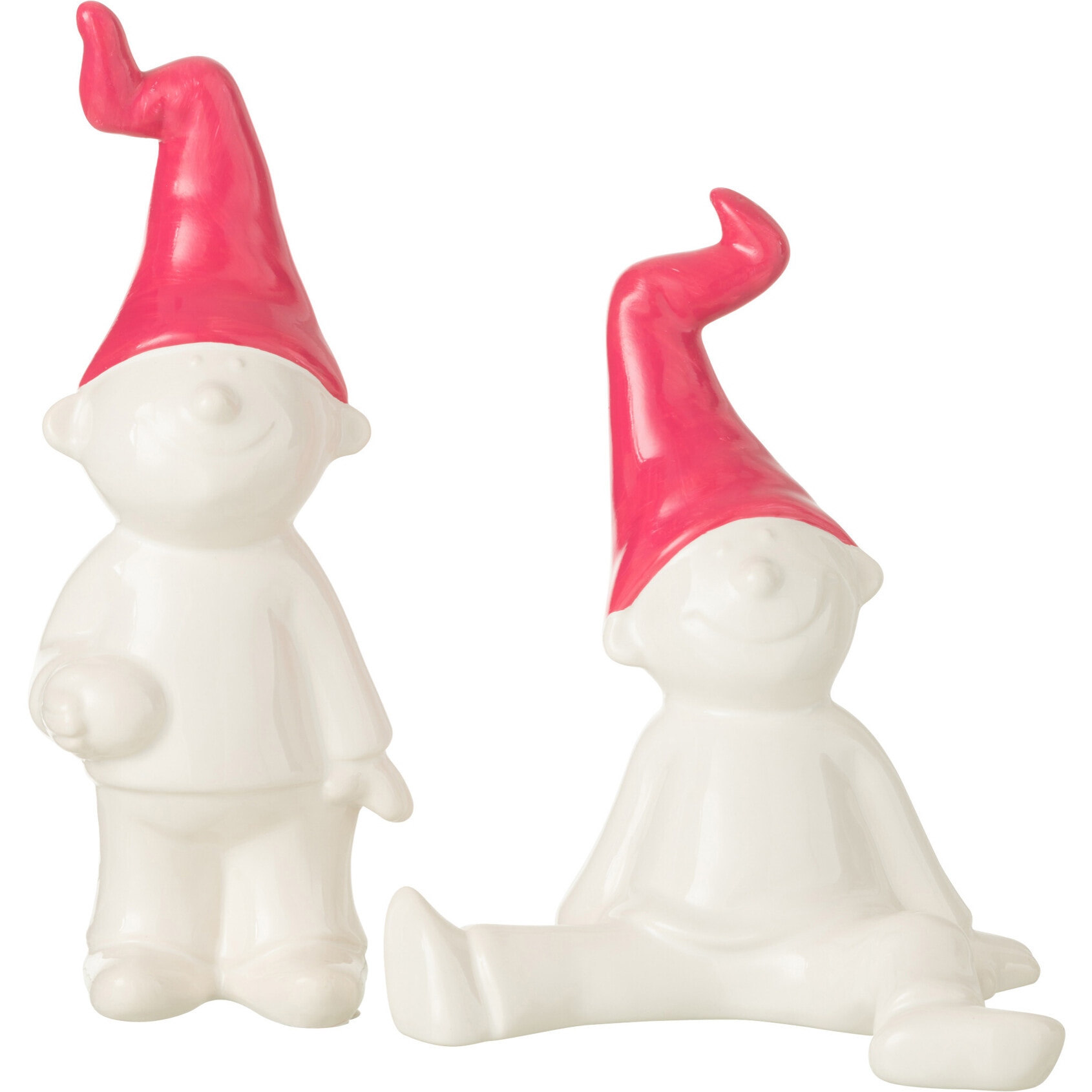 J-Line figurine Lutin Debout - céramique - blanc/rose - small