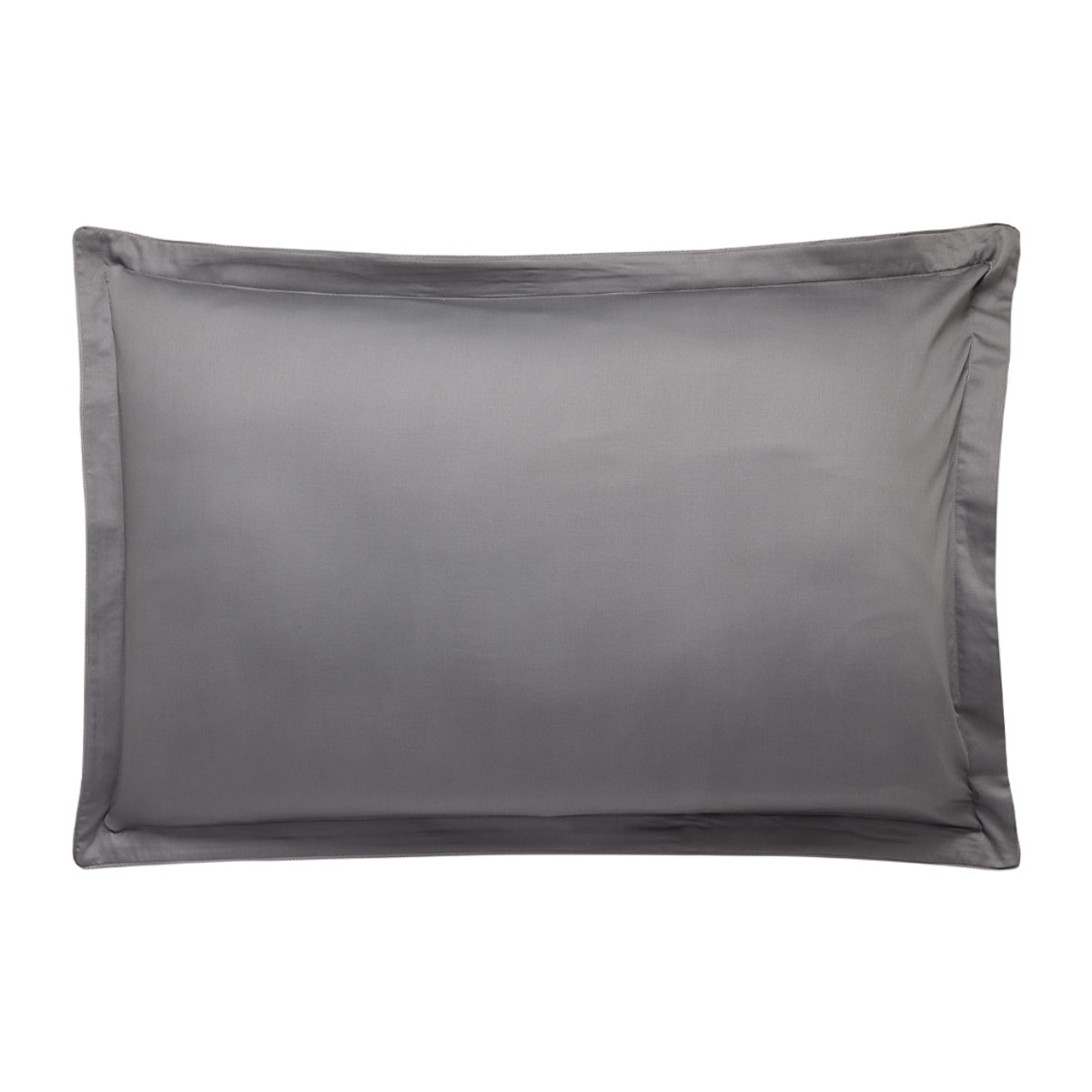 Taie d'oreiller imprimée en satin de coton bio, SHALIMAR, Gris Meteore