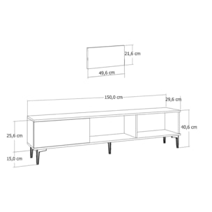 CRAWLEY Meuble TV avec cheminée LED 150cm gris anthracite et noir