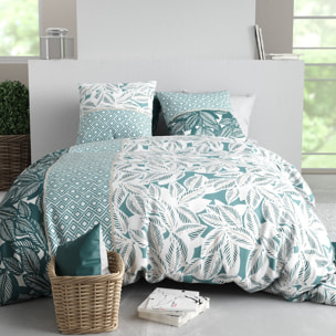 Parure housse de couette imprimé 100% coton - foliage