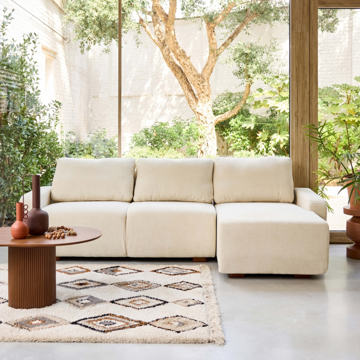 Canapé d'angle droit 3 places tissu  DANY