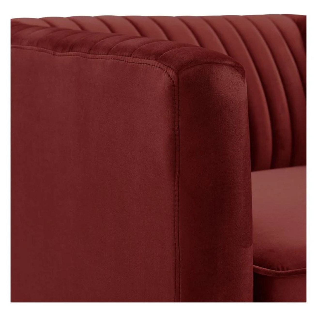 Fauteuil en velours bordeaux et pieds en métal doré - Gatsby