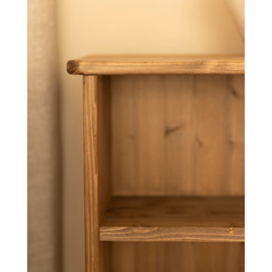 Table de chevet en bois massif en ton chêne foncé de 50x42cm Hauteur: 50 Longueur: 42 Largeur: 27