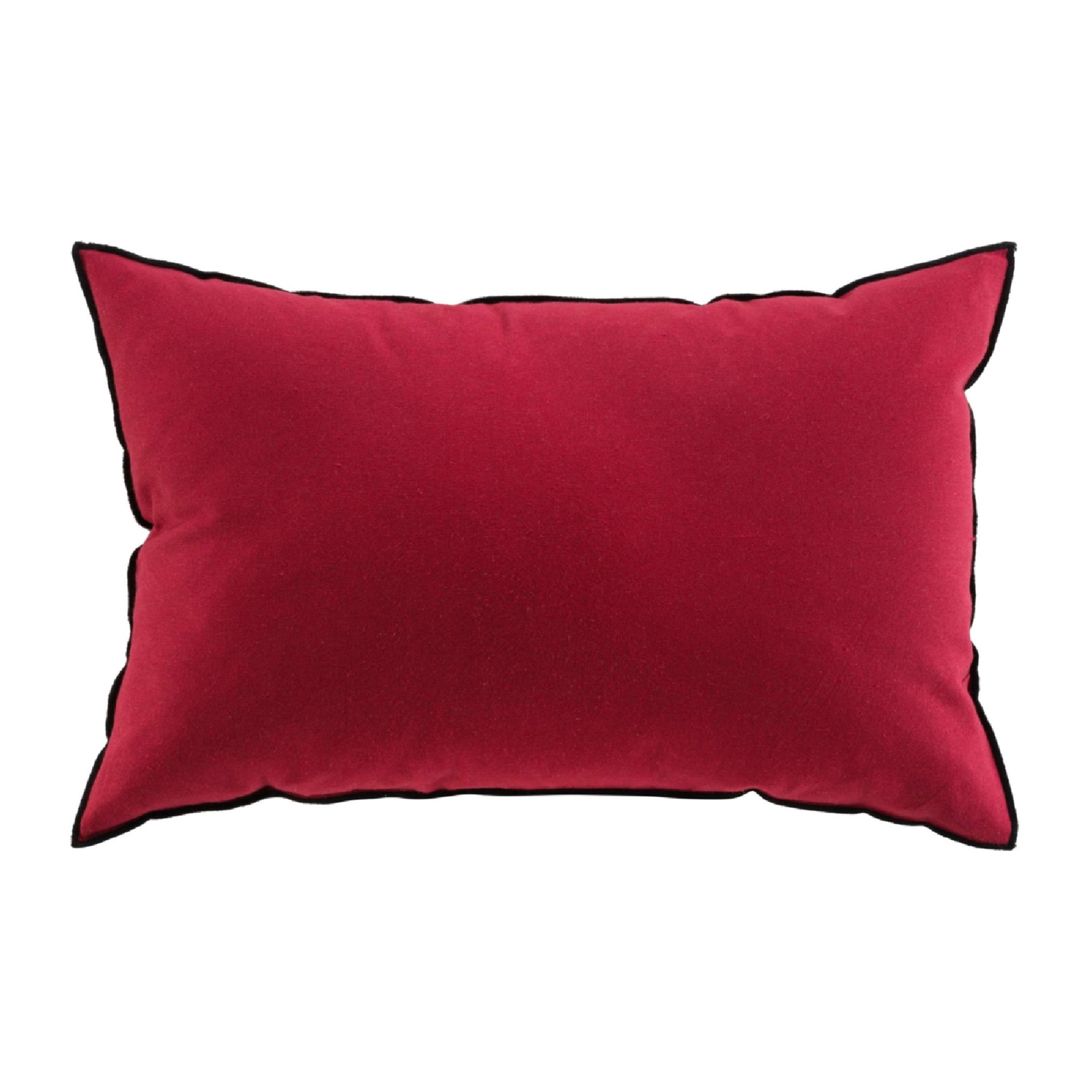Coussin avec surjet en coton recyclé - Bordeaux