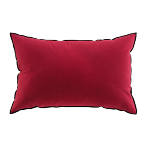 Coussin avec surjet en coton recyclé - Bordeaux