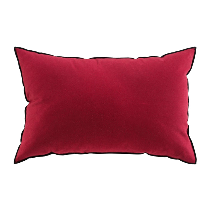 Coussin avec surjet en coton recyclé - Bordeaux
