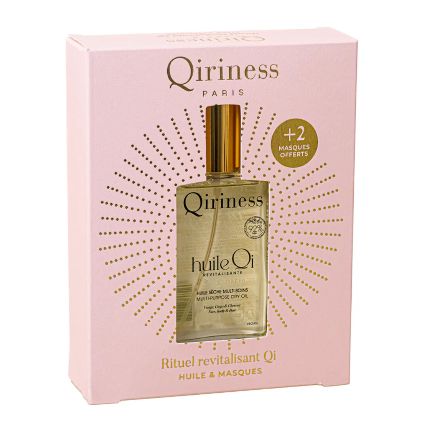 Rituel Qi Corps  - Coffret Huile Qi Revitalisante 100 ml + 2Wraps