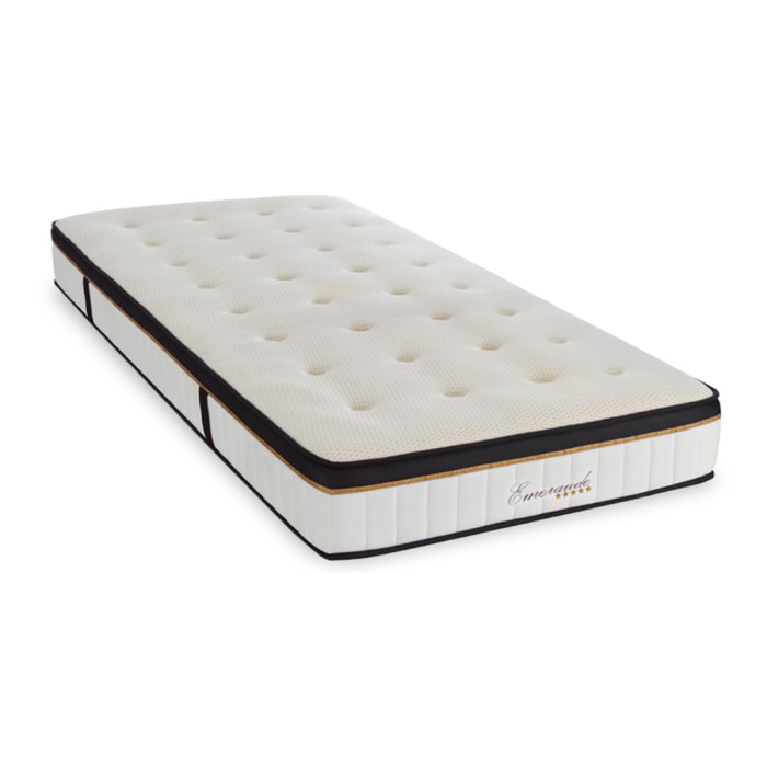 Matelas EMERAUDE Mémoire de Forme - 24cm - Accueil moelleux, soutien ferme - 1 place