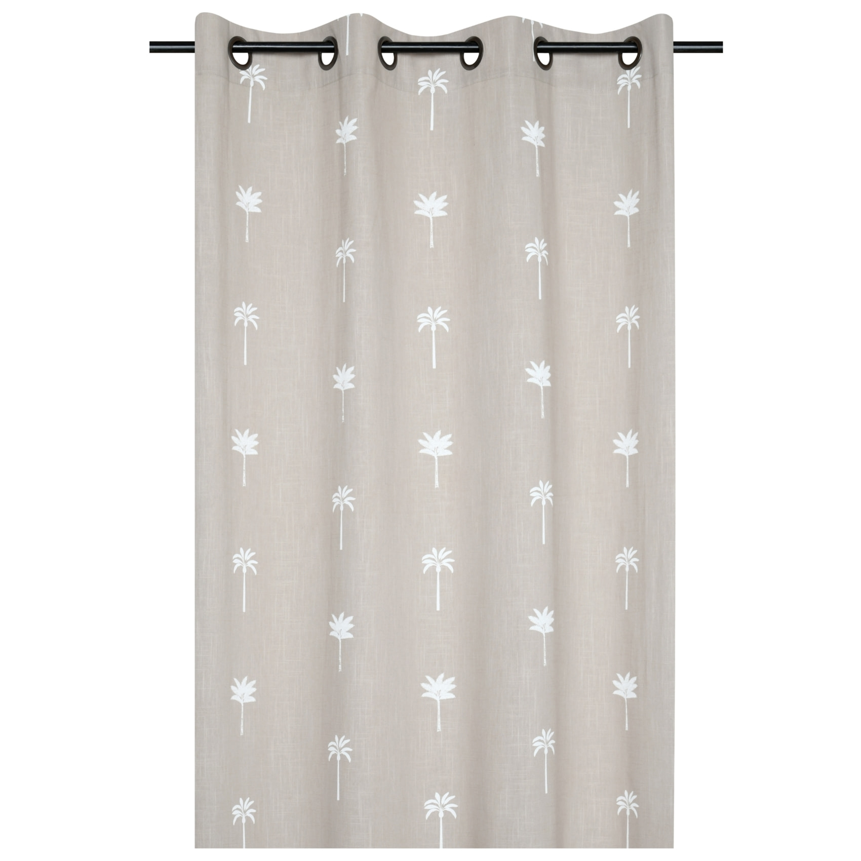 Rideau motifs palmier brodés - Beige