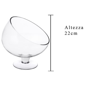 Sfera Aperta Con Piedistallo. Altezza 22 Cm - Pezzi 1 - 22X22X22cm - Colore: Incolore - Bianchi Dino - Vasi E Cont. Vetro, Alzate