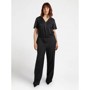 Fiorella Rubino - Tuta jumpsuit con zip davanti - Nero