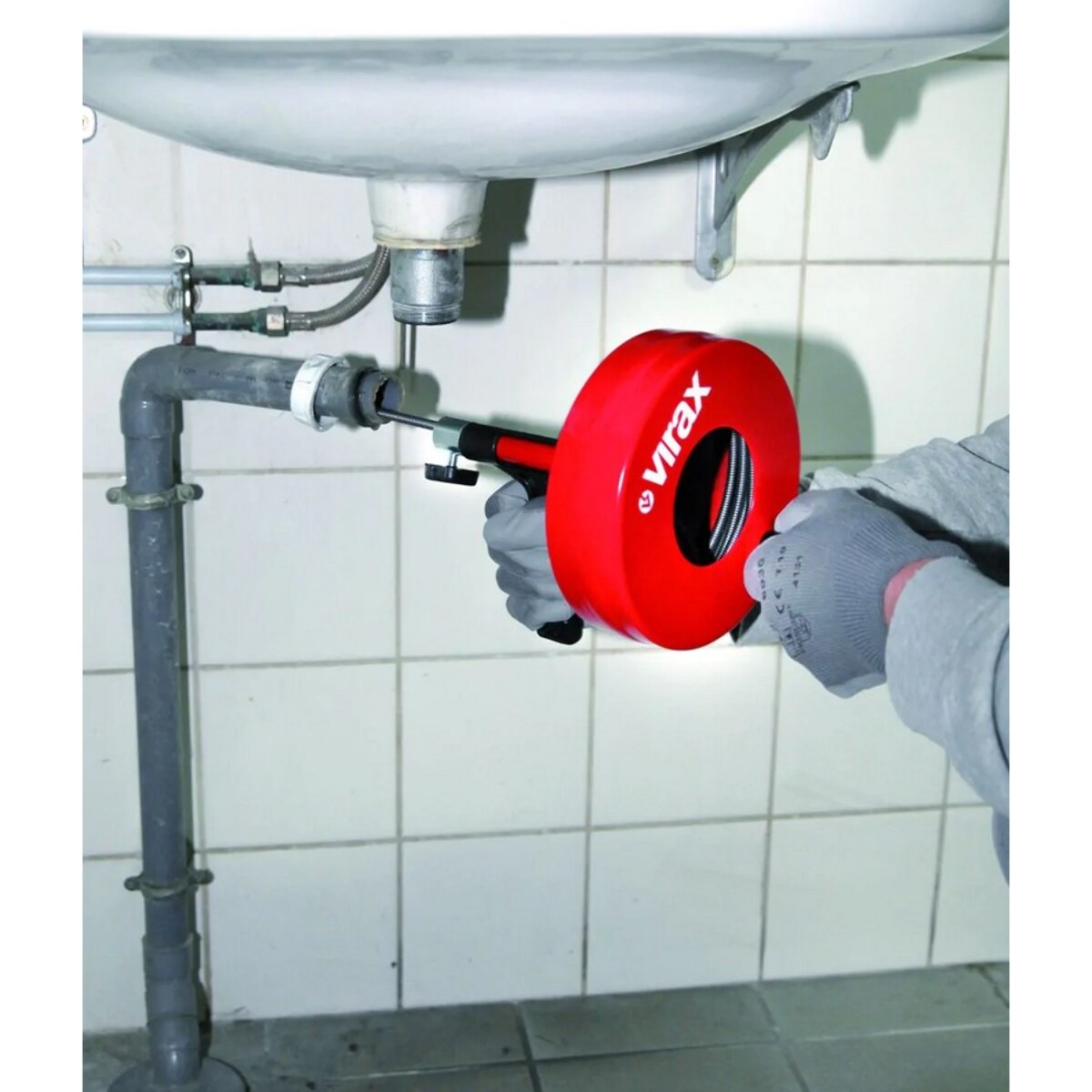 Déboucheur manuel à tambour VIRAX pour canalisation Ø25-50 mm - 290600