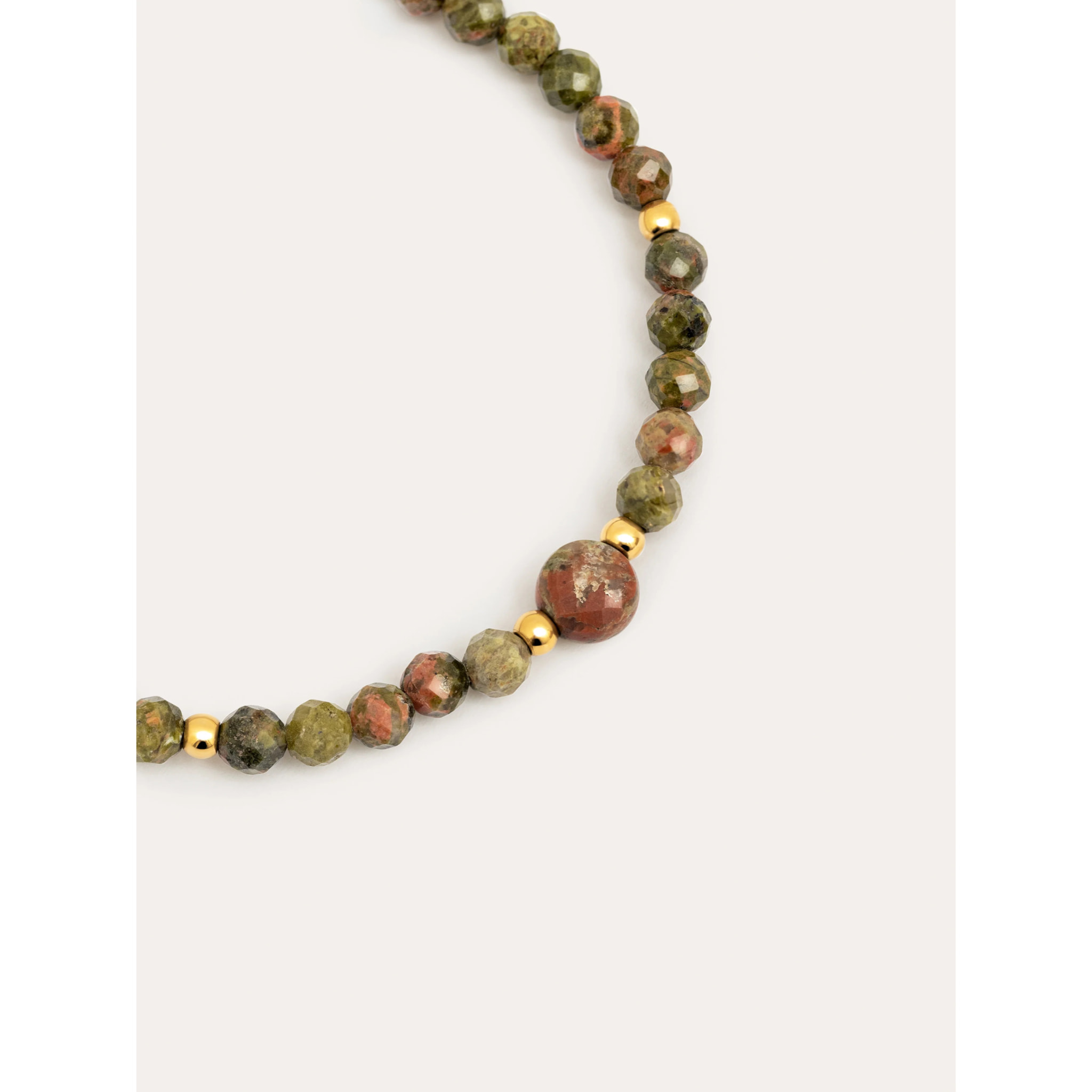 Pulsera Amulet Unakita Acero Baño Oro