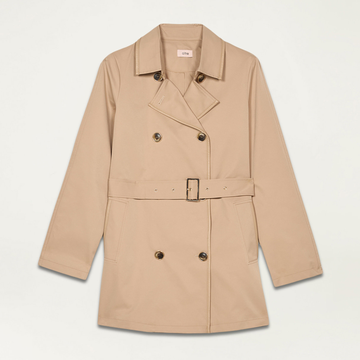 Oltre - Trench con profili in tessuto spalmato - Beige