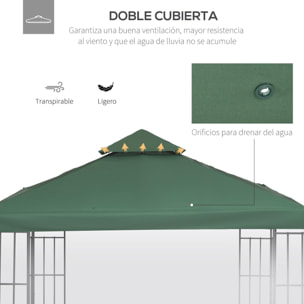 Techo Reemplazo para Carpa de Poliéster 3x3m Verde