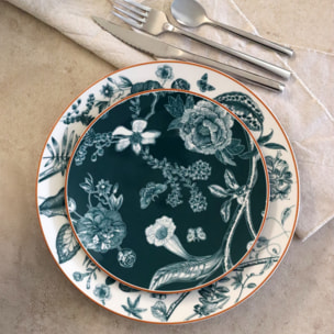 Lot de 6 assiettes à dessert en porcelaine vert 20cm BOTANIC