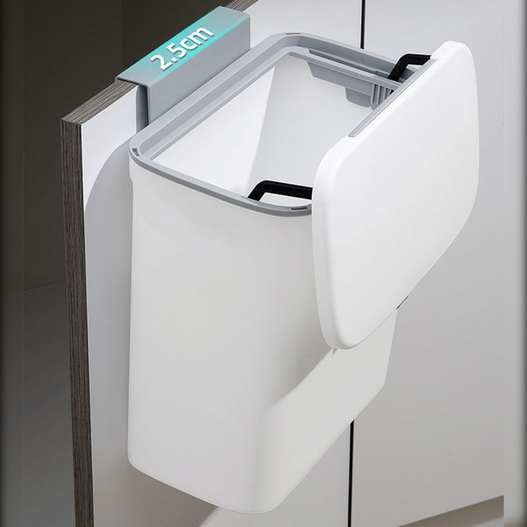 Multifuncional papelera de cocina montada en la pared 12 l