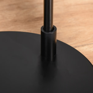 Lampadaire design industriel grillagé et arqué 40 W max. métal noir rotin