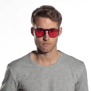Gafas de sol OCEAN BERLIN - Azul transparente / Transparente rosa degradado y patillas de metal negro mate