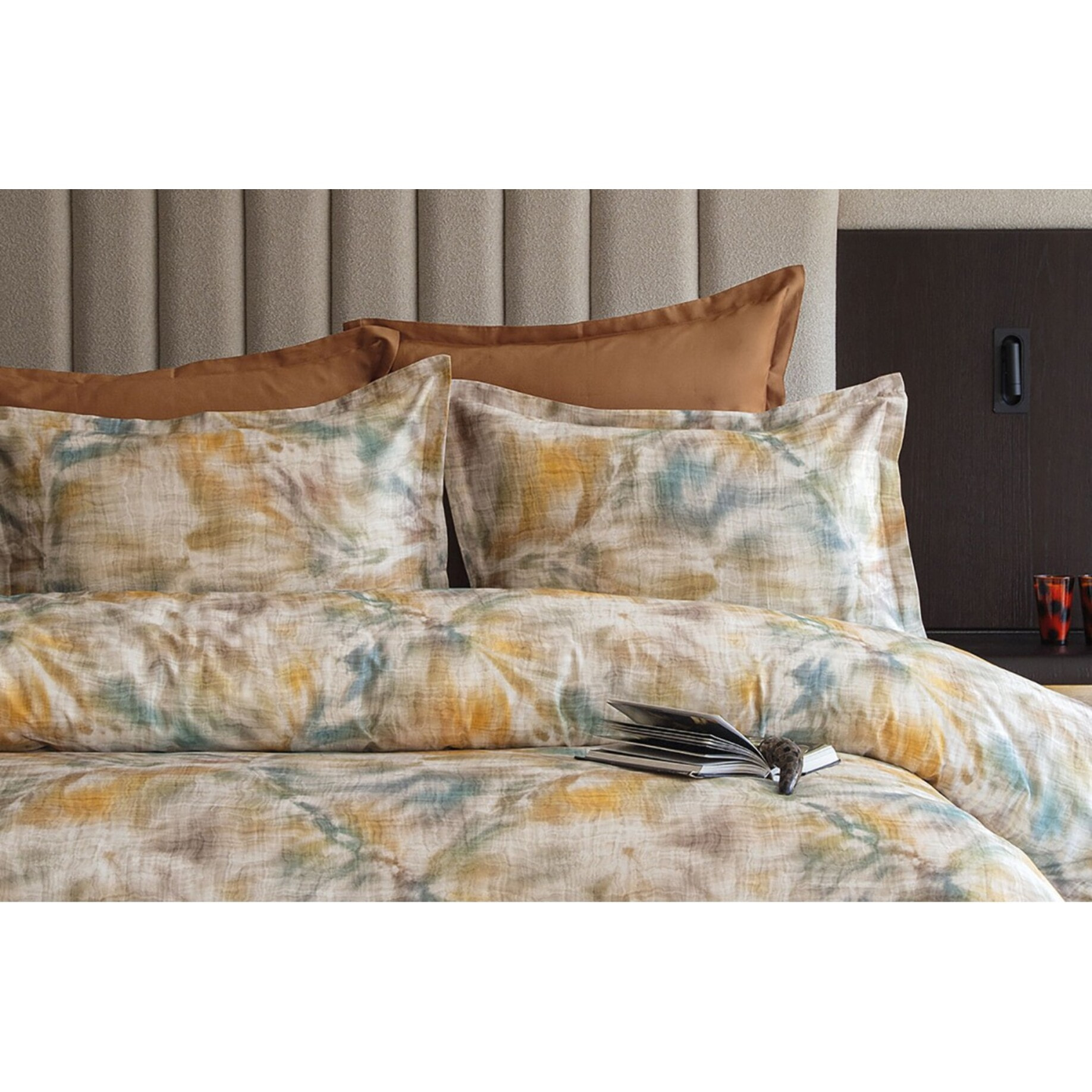Parure housse de couette et taies oreiller 100% Satin de Coton imprimé