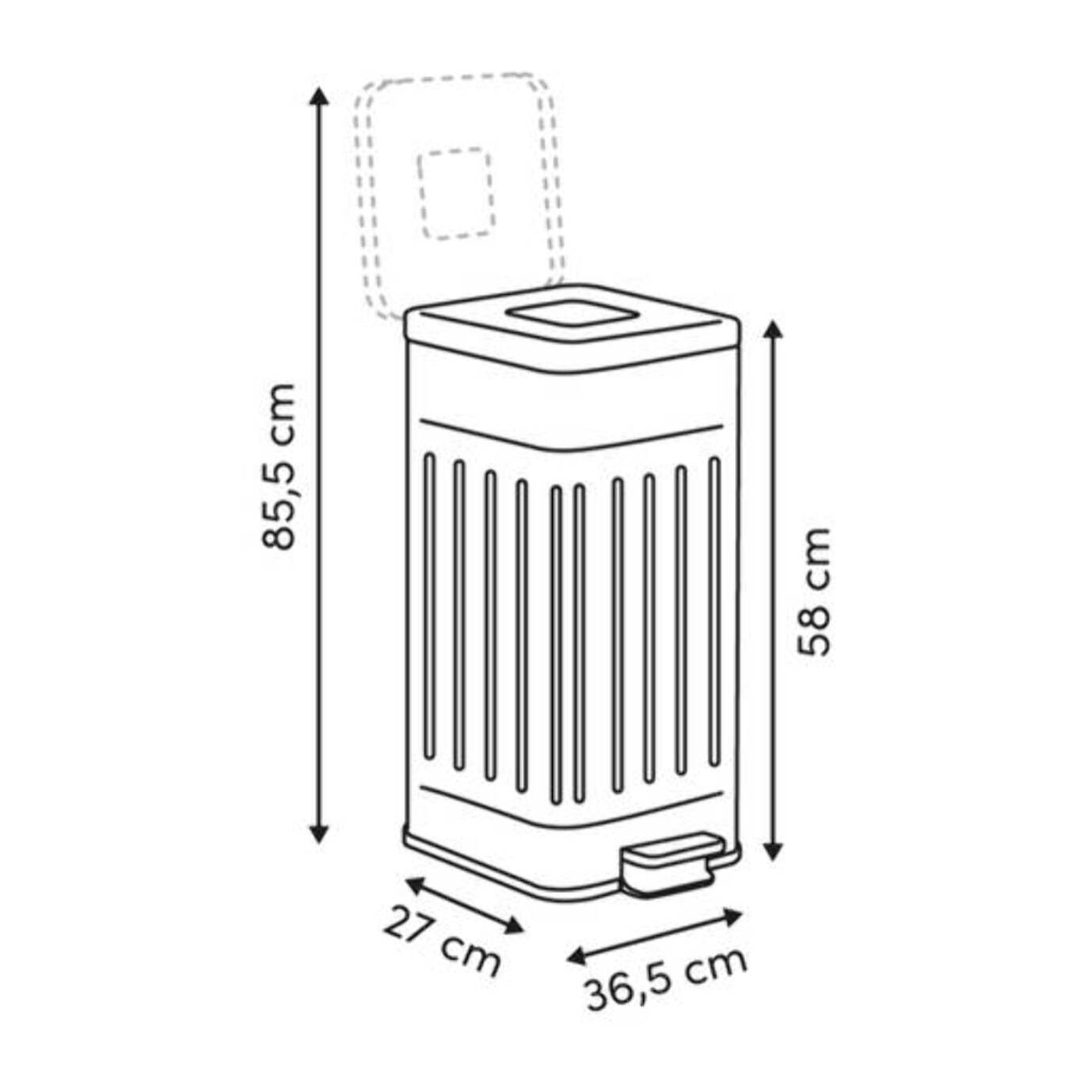 Poubelle Nova avec Pedale 30L 35x27x58 cm