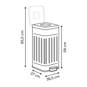 Poubelle Nova avec Pedale 30L 35x27x58 cm