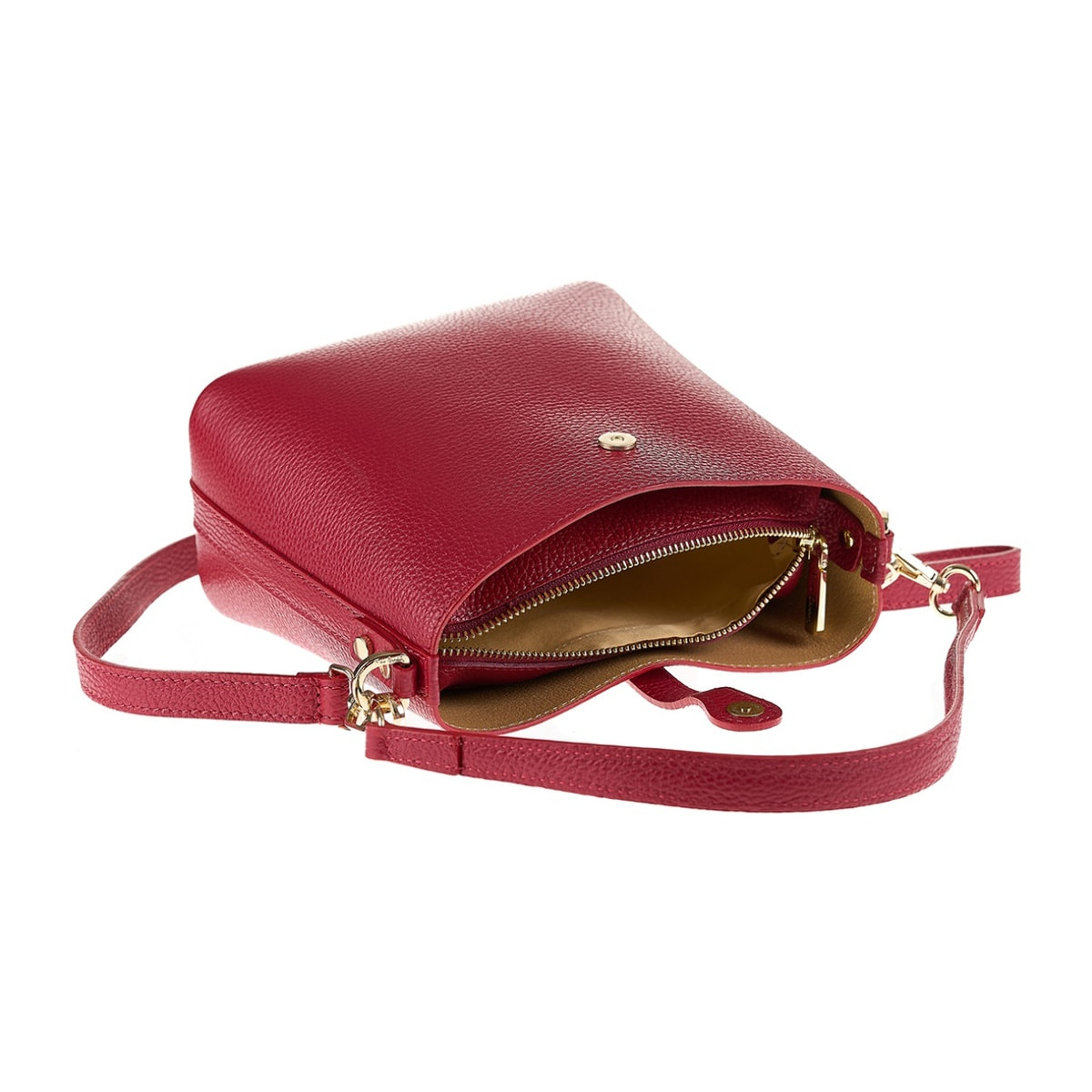 Borsa a spalla da donna Made in Italy - Modello Valeria Elite - 100% pelle - 22.0 x 19.5 x 10.5 cm