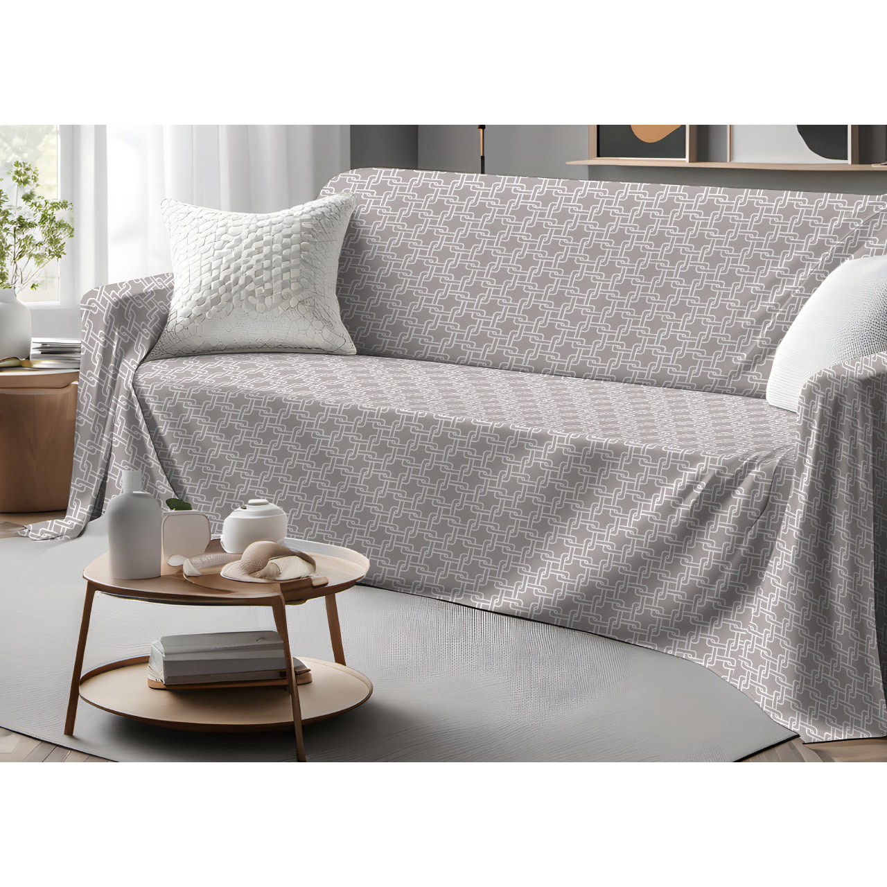 Telo Arredo Multiuso In 100% Cotone Disegno Catena