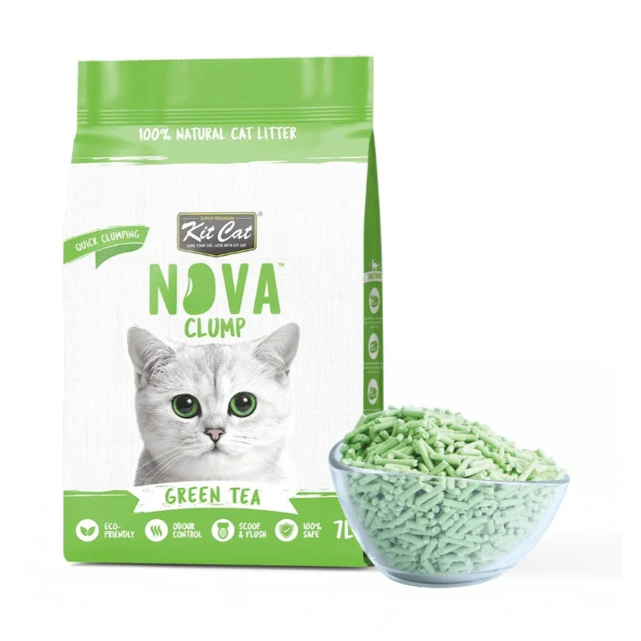 Pack 2x Kit Cat Arena Eco Nova Pack Ahorro - Green Tea 7 L Arena para gatos