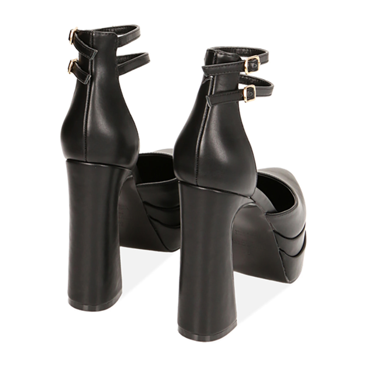 Décolleté platform nere, tacco 12,5 cm