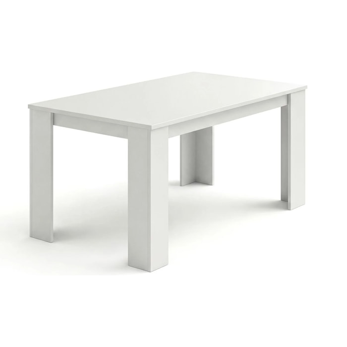 Mesa de comedor fija en blanco artik 140X80 cm Naya Blanco Artik (Blanco Mate)