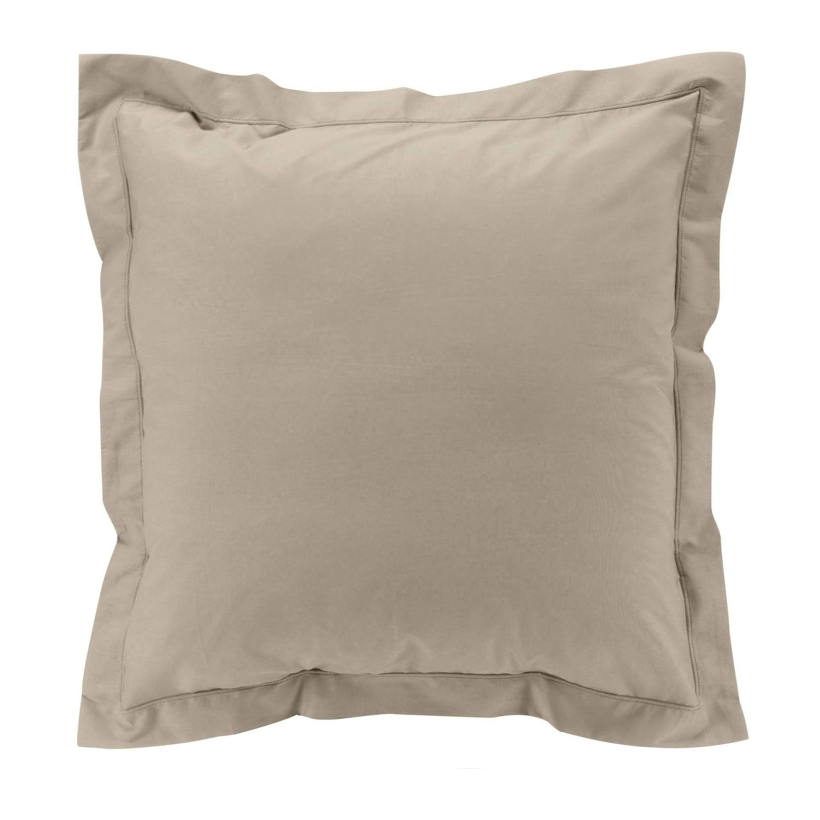 Taie d'oreiller volant plat 100% percale de coton ORIGINE - Sable