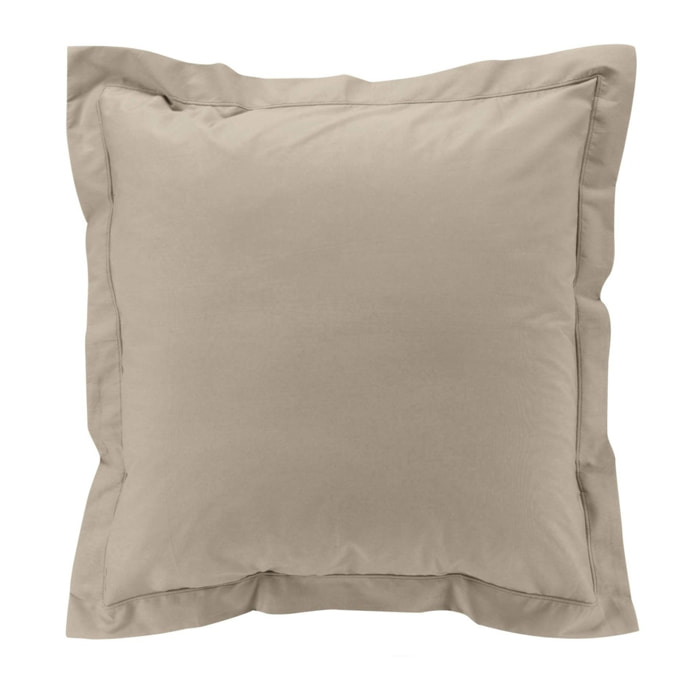Taie d'oreiller volant plat 100% percale de coton ORIGINE - Sable