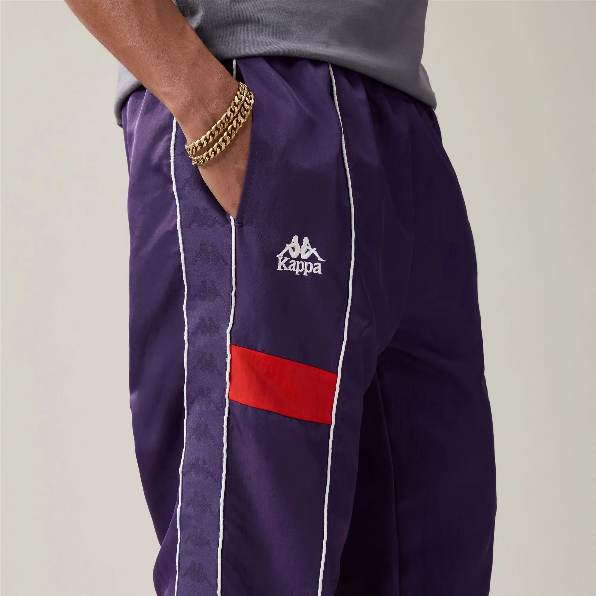 Kappa - Pantalones Hombre Violeta - 222 Banda Oswin