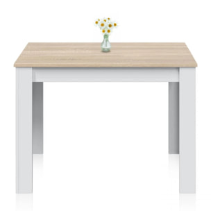 Mesa de comedor Dina Blanco Artik (Blanco Mate) - Roble Canadian