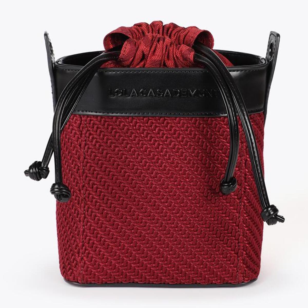 Borsa a tracolla combinata in tessuto e similpelle