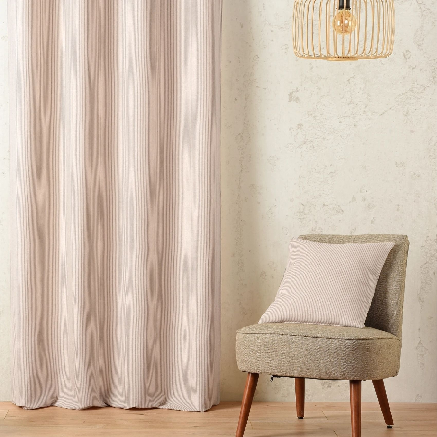 Coussin rayé style bord de mer - Beige