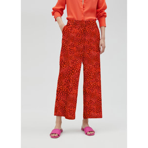 Pantaloni dritti stampa animalier