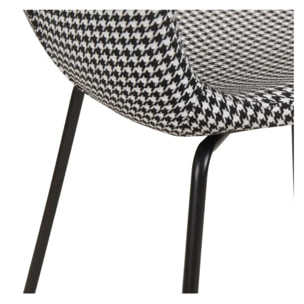 Lot de 2 chaises à motifs pied-de-poule et pieds en métal - Koko