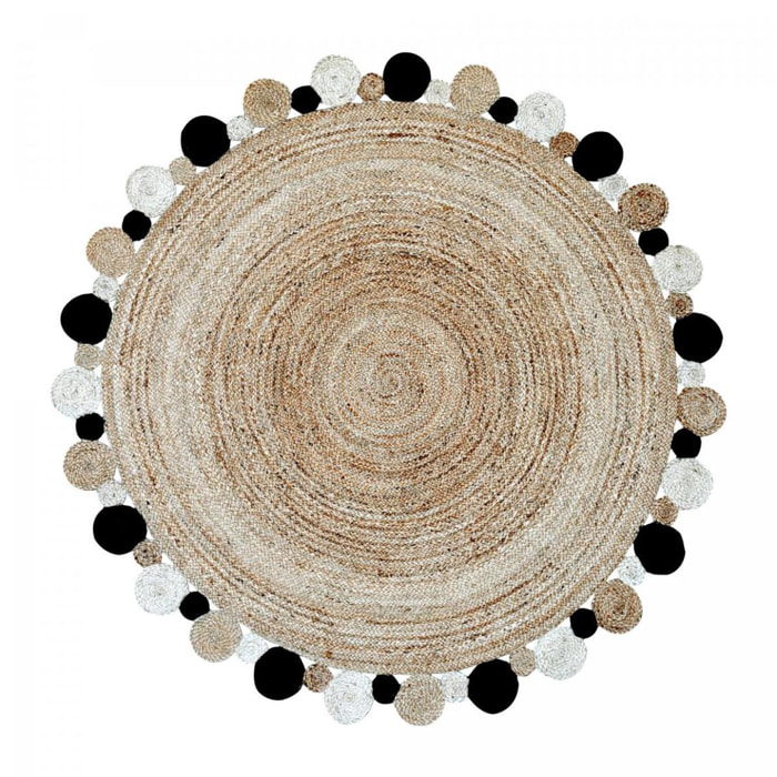 Tapis rond 120x120 rond JT RONDI Beige , tapis jute artisanal