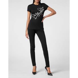 PHILIPP PLEIN Camiseta de cuello redondo y manga corta SIGNATURE