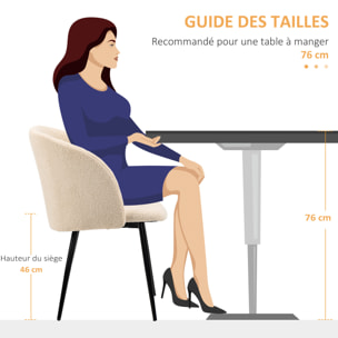 Lot de 2 chaises – Tissu bouclé – Style contemporain