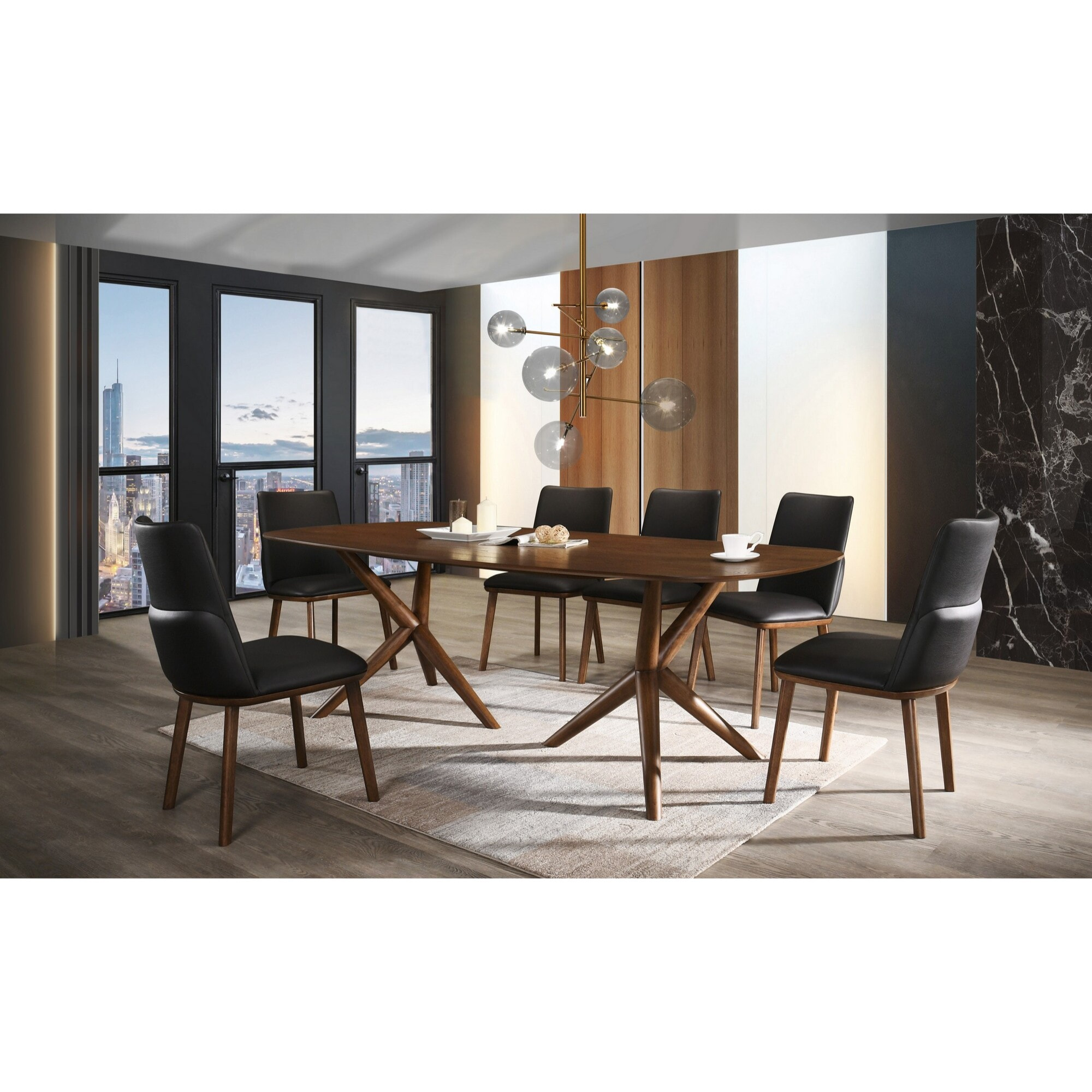 Table à manger Tomasucci COPENAGHEN, en MDF finition noyer, 240 × 100 × 75 cm